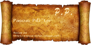 Pascus Péter névjegykártya